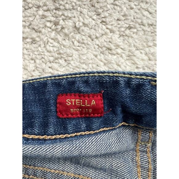 Vtg Express Boot Leg Jeans Womens 4 Long Blue Denim Low Rise Y2K 90s Retro - Picture 10 of 16